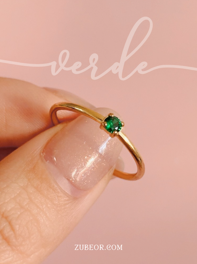 Anillo pequeño cristal de color 15